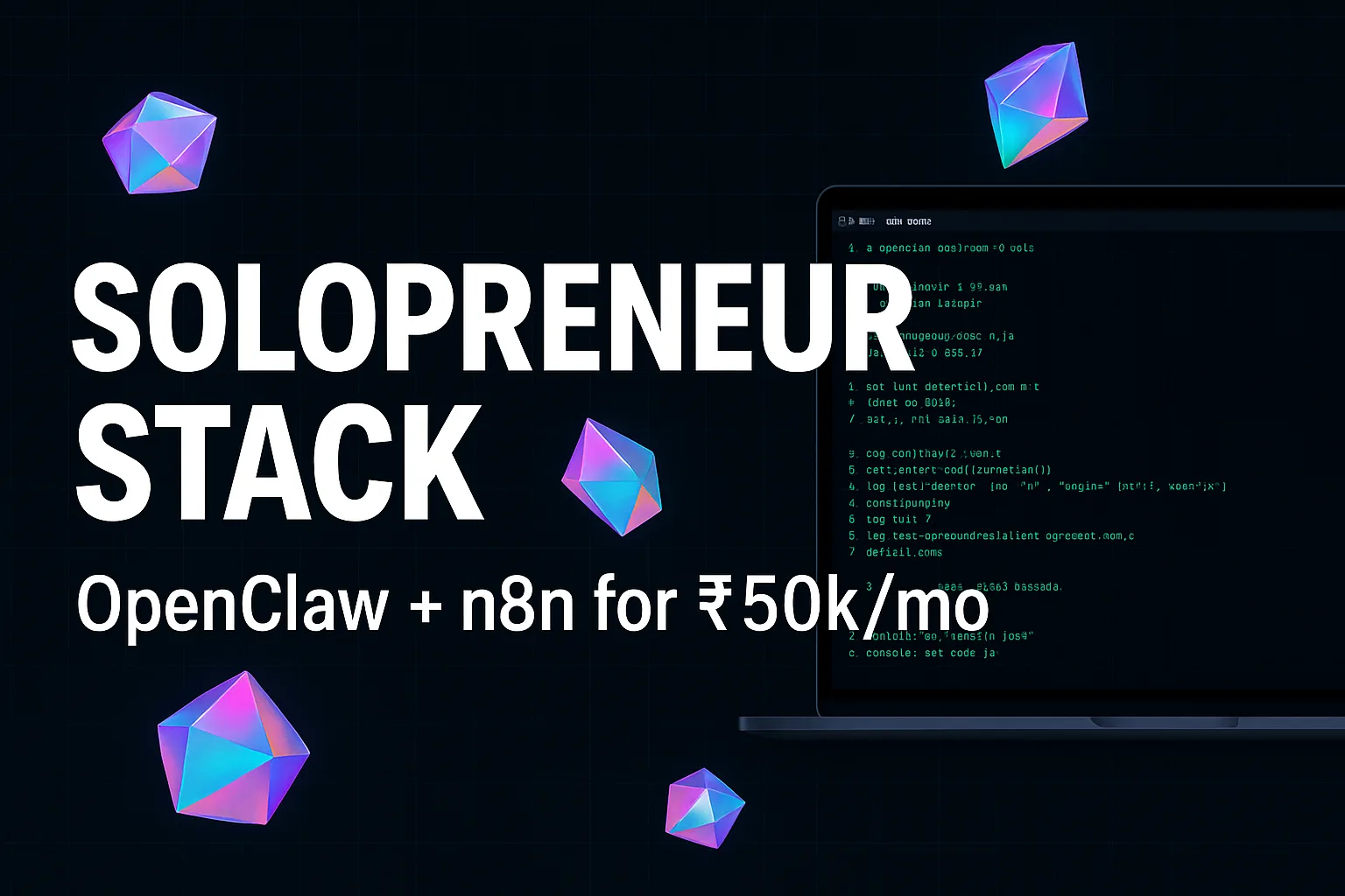 2026 Solopreneur Stack: OpenClaw + n8n for ₹50k/mo (AI Marketing Automation)